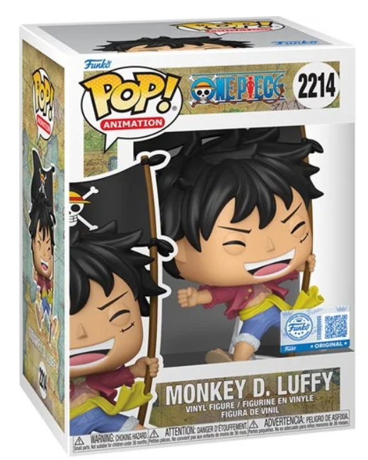 One Piece Monkey D. Luffy with Flag Funko Pop! Vinyl Figure #2214 - Entertainment Earth Exclusive